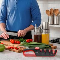 Kitchen Knives Sharpener Scissor Sharpener Tool Manual Honing Tool With 4-Stage For Home Camping Outdoor Bar Daily Use Butcher