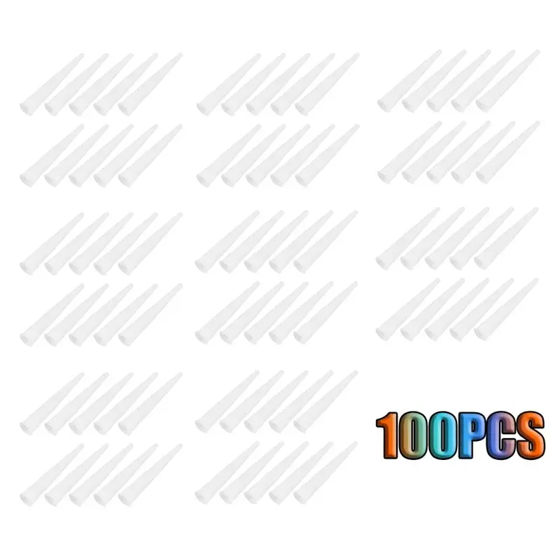 AEE3-100 PCS Plastic Caulking Nozzles Extender Caulk Nozzle Tip Tool For Caulk Nozzles Applicator, Easy To Use, White