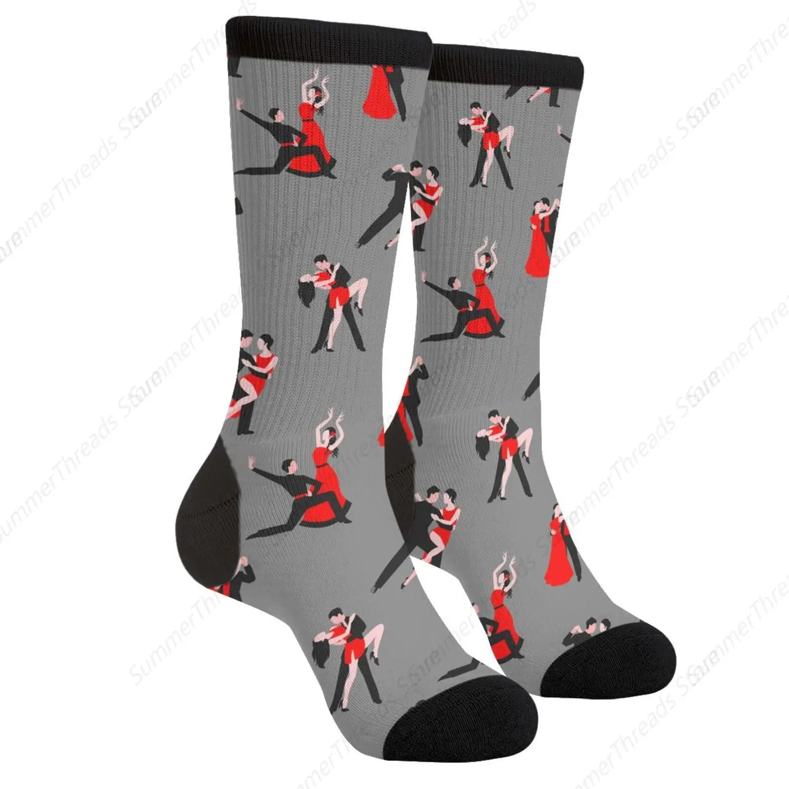 Dancing Latin Novelty Crew Socks Casual Crazy Funny Dress Socks For Women Men Teens Gift