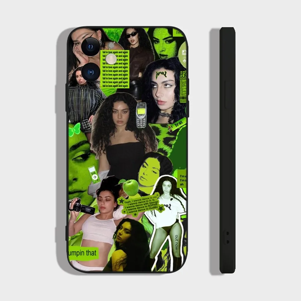 Charli XCX Brat  Phone Case For iPhone 16,15,14,13,12,11 Plus,Pro,Max,XR,XS,X,7,8 Plus,SE,Mini Silicone Soft