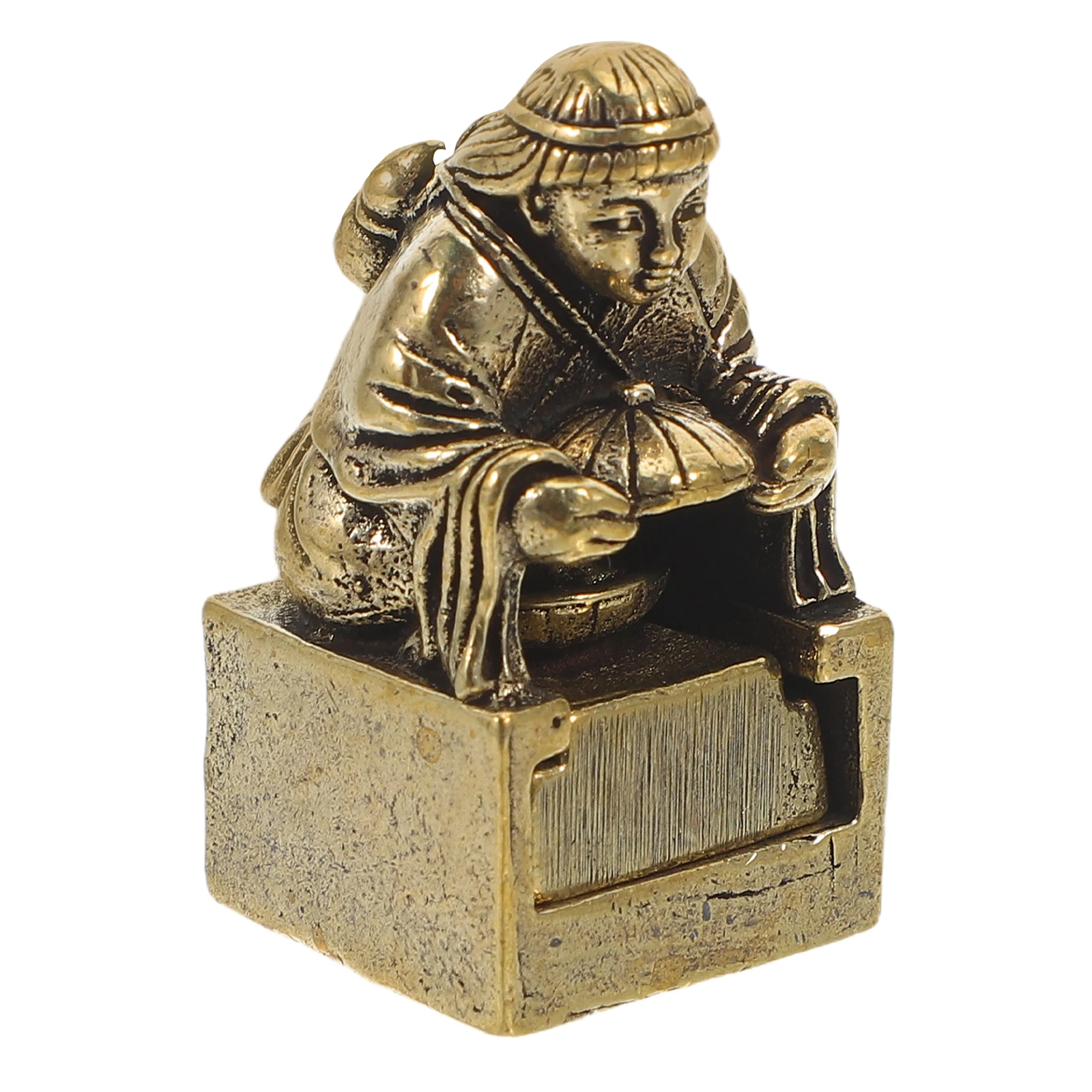 

Retro Brass Seal Turtle Statue Decorate Detachable Stamper Art Ornament Sculpture Office