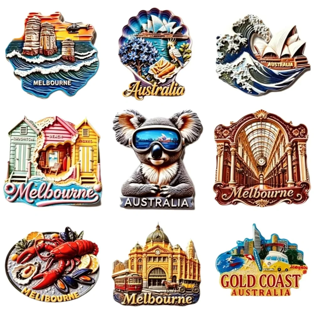 3D Resin Australia Melbourne Fridge Magnets Gold Coast Tourist Souvenir Refrigerator Stickers Home Decoration Gift