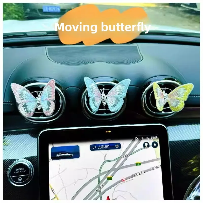 Air conditioning prompt tool Moving Butterfly Car Air Vent Decor Cute Dashboard Ornament Soothing Car Accessories Creative Gift