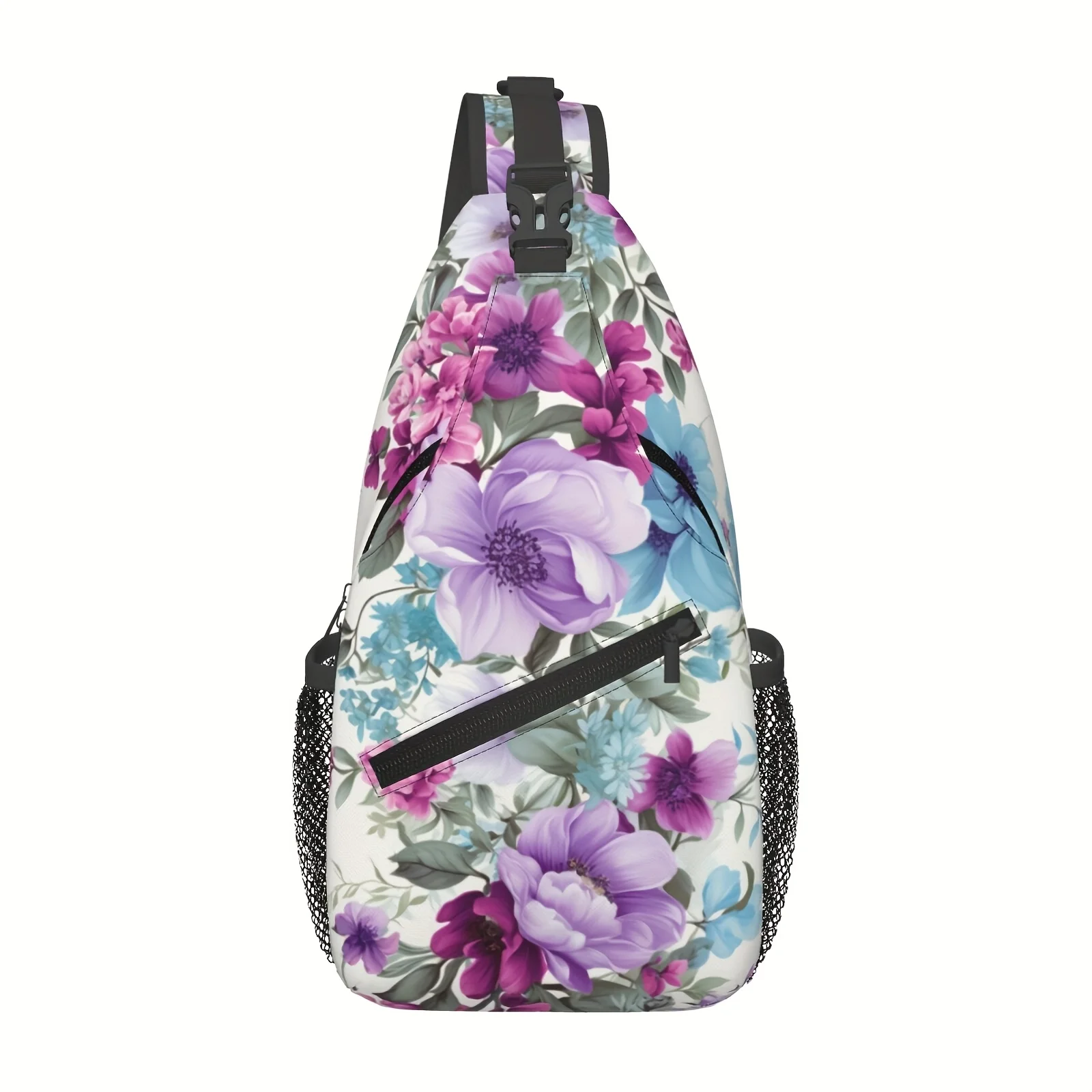 Chest Bag Hiking Blooming Flowers Shoulder Bag Folding Large Capacity Fashion leisure Travel Beach Bag Fishing Backpack