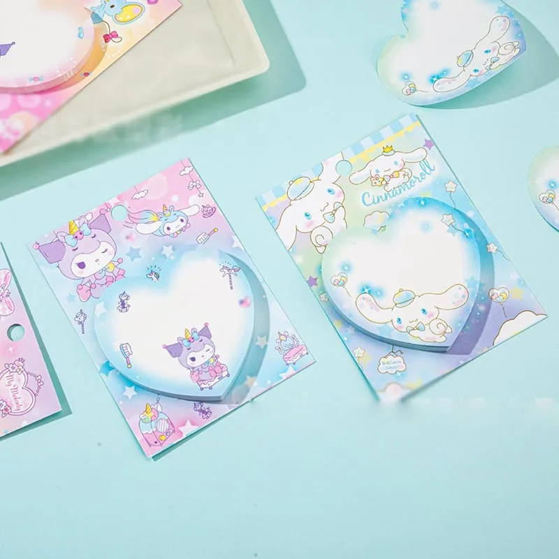 20pcs/lot Sanrio Melody Kuromi Memo Pad Cinnamoroll Sticky Notes Stationery Label Notepad Planner Sticker Post School Supply