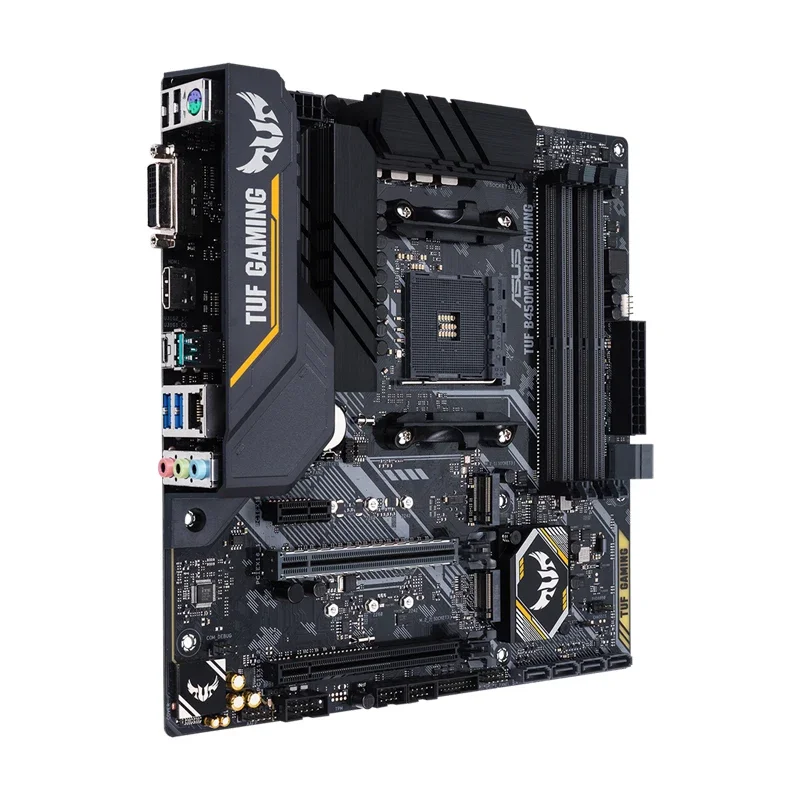 ASUS TUF B450M-PRO GAMING AMD B450 mATX Gaming motherboard with Aura Sync RGB LED Lighting, DDR4 4400MHz support,Dual M.2 USB3.1 view 3