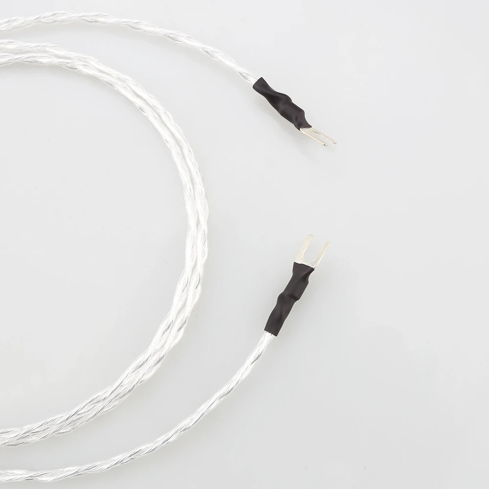 HiFi Silberbeschichtetes OFC-Lautsprecherkabel, Audiophiles Brückenkabel mit Silberbeschichteten Y-Flachsteckern für High-Fidelity-Lautsprecher – Detail 6