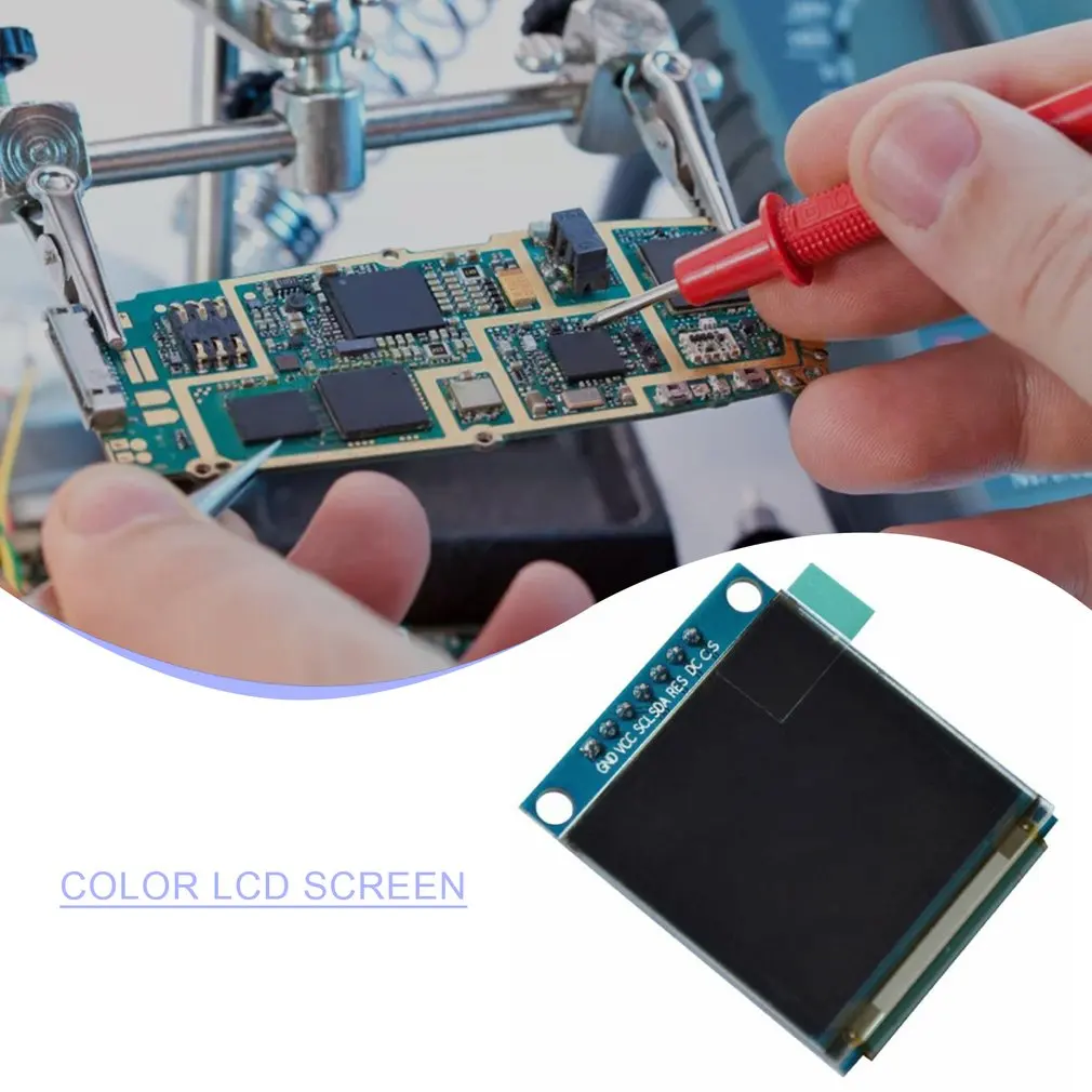 Tela de exibição do módulo OLED a cores, SSD1351, 128 RGB x 128 Drive, IC, SPI Interface para 51 STM32, 1,5"