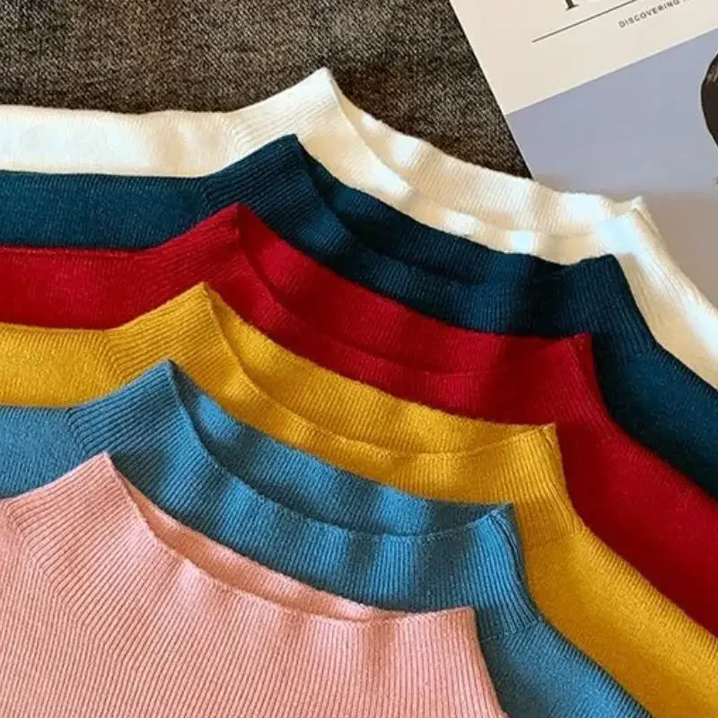 Letnie, dzianinowe, jednolite koszule damskie z krótkim rękawem, dopasowane, luźne bluzki, eleganckie, modne i proste.