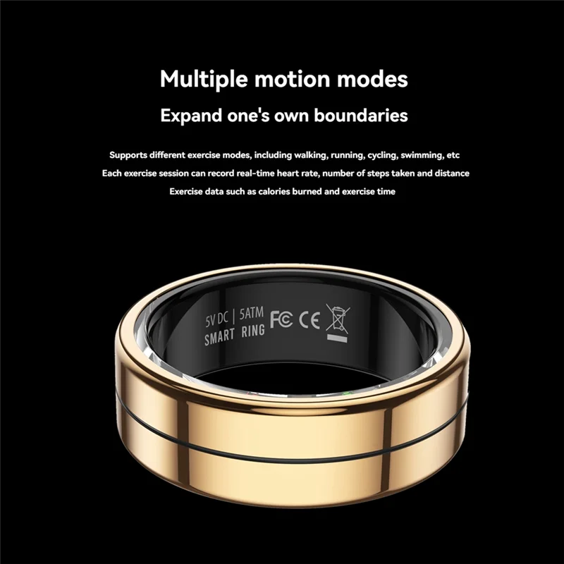 Inteligentny pierścień z trybami wielu sportów, sterowaniem gestami, monitorowaniem tętna, natlenienia krwi, śledzeniem snu i stresu oraz funkcją fitness trackera B