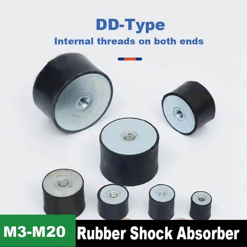 M4 M5 M6 M8 M10 M12 M16 Rubber Shock-Absorbing Pad DD Type Double Female Screw Column Circular Nut Motor Buffer Shock Absorber