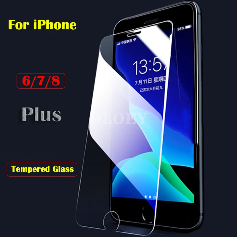 mobile phone case on for iphone 6 7 8 plus tempered glass iphone6 7p 8p screen protector for apple 8p 8 plus hd film accessories