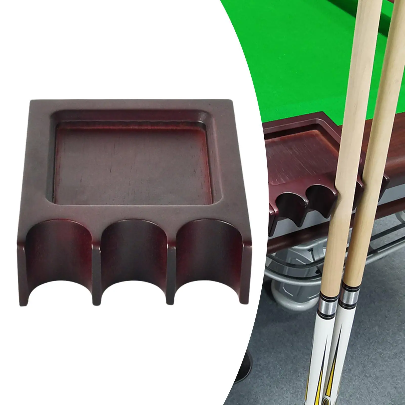 

Pool Cue Holder 3 Place Nonslip with Chalk Holder Practical against Table