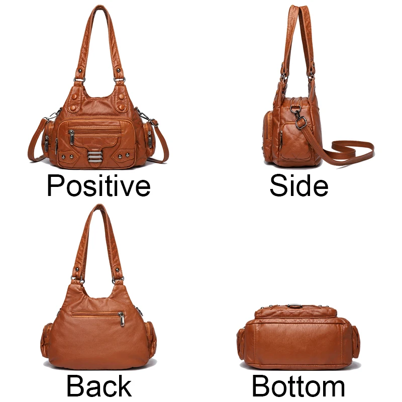 New Multi Pocket Luxury Soft sheepskin Shoulder Bags for Women Large Capacity Shopping Crossbody Hobo Bags European Tote Handbag