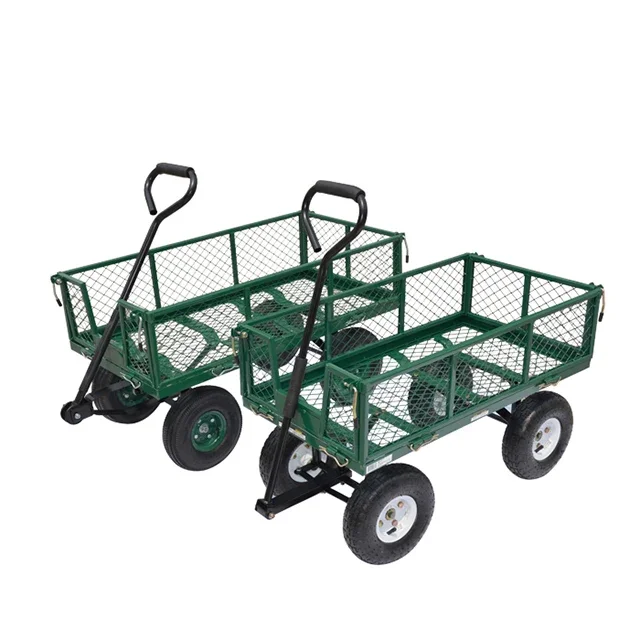 Four Wheeled Wire Mesh Truck, Large Box Truck, Garden Handcart, Household Construction Site Trailer, High Load-bearing Capacity