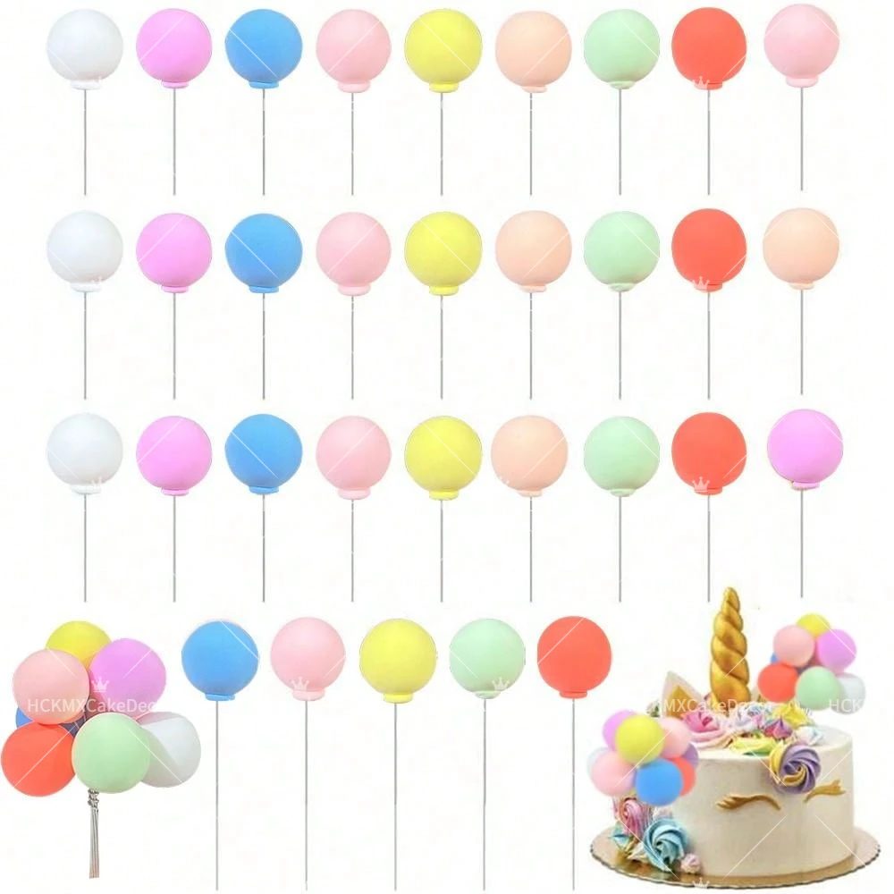 8-teiliges Set Bunte Mini-Ballon-Kuchendekoration Pastellfarbene Schaumstoff-Ballon-Sticks für Geburtstag Hochzeit & Babyparty Tortendekoration – Detail 6
