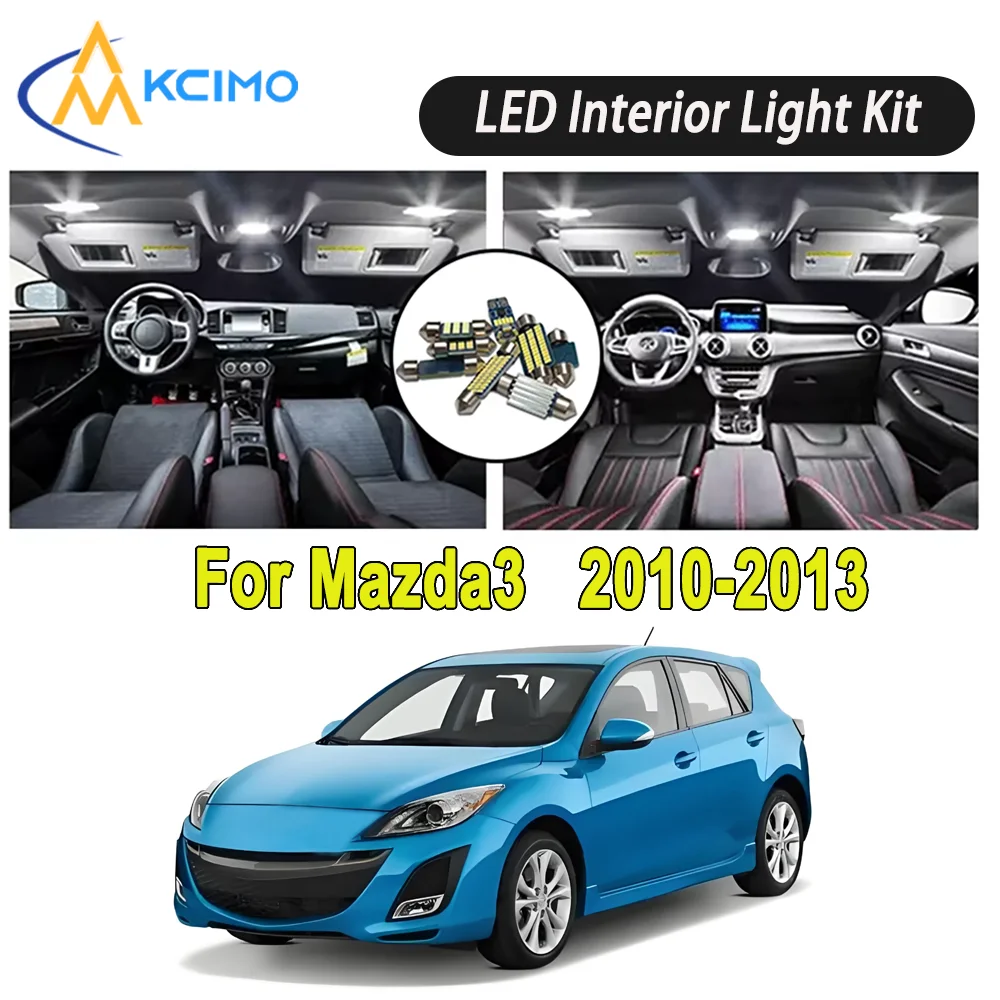 

New Light Bulb For Mazda3 (2010-2013) Premium Bright LED Interior Dome Map Trunk Light Kit Car Led Lamps Canbus Car LED Lights