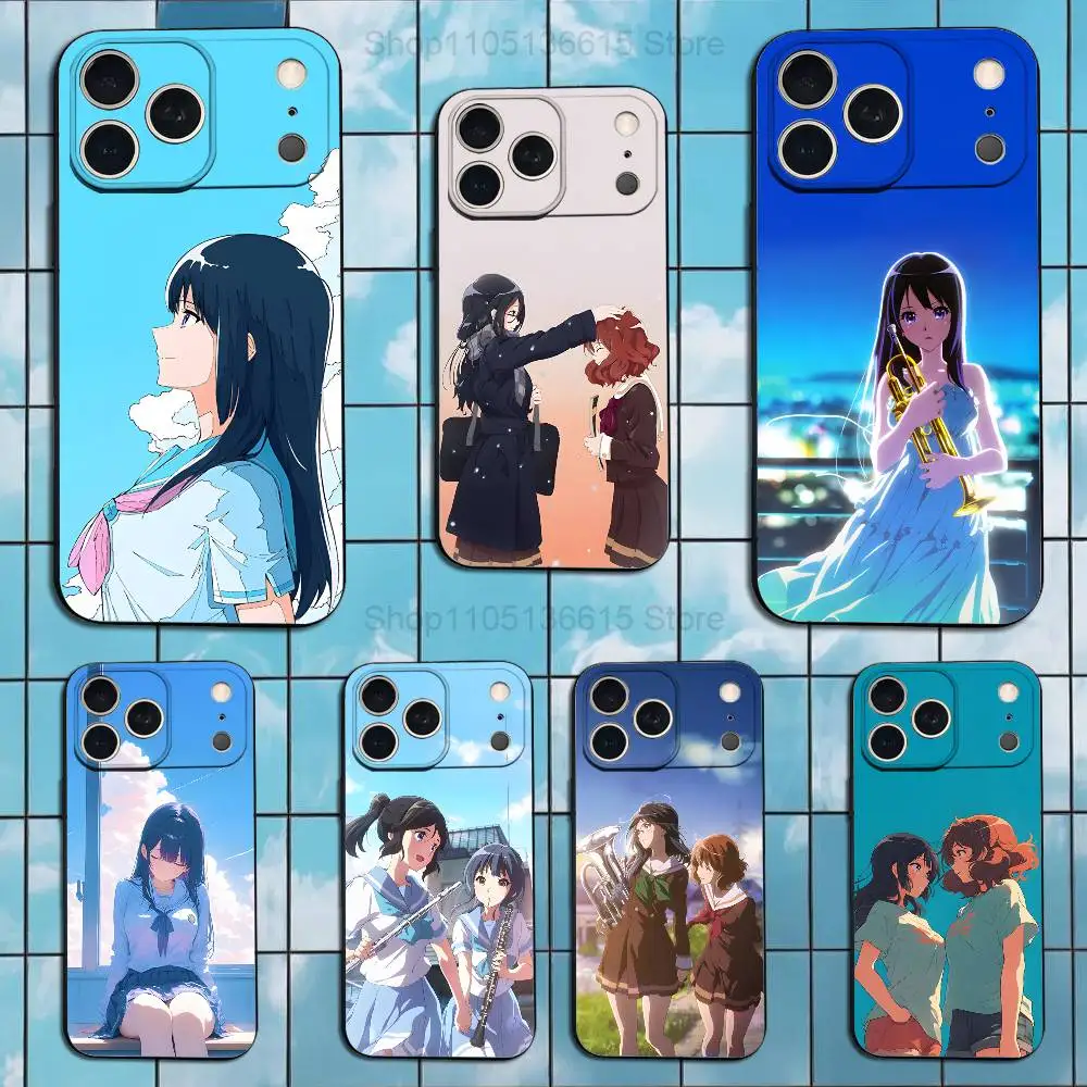 

Anime H-Hibike E-euphonium Phone Case For iPhone 17,16,15,14,13,12,11 Plus,Pro Max,XS,X,XR,SE,Mini,8,7,Soft Silicone Black Cover