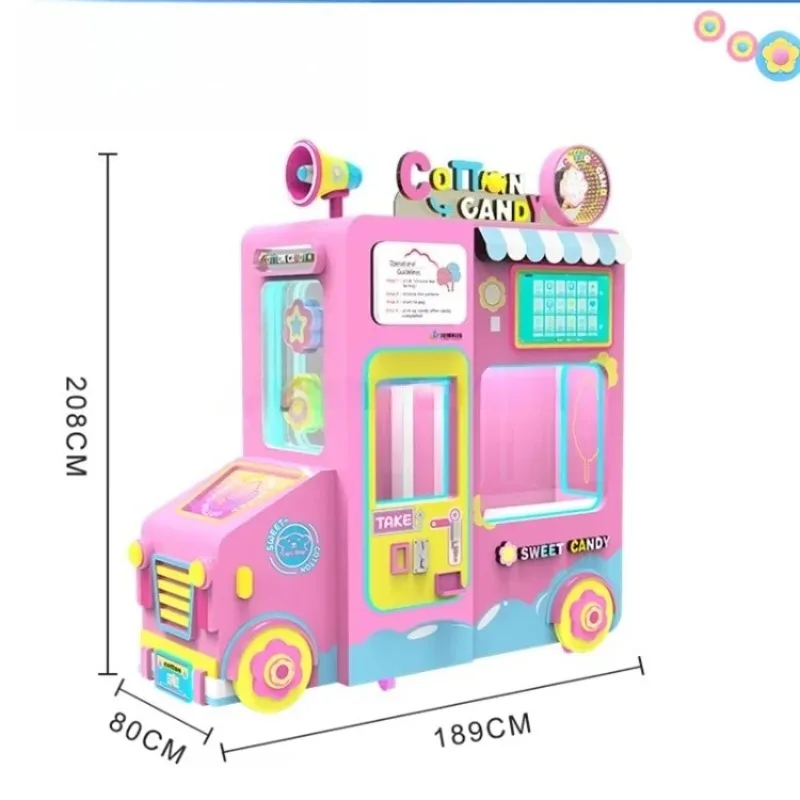 OEM ODM New Upgrade Commercial Cotton Candy Making Machine Kinds of Flowers Full Automatic Candy Floss Vending Machine