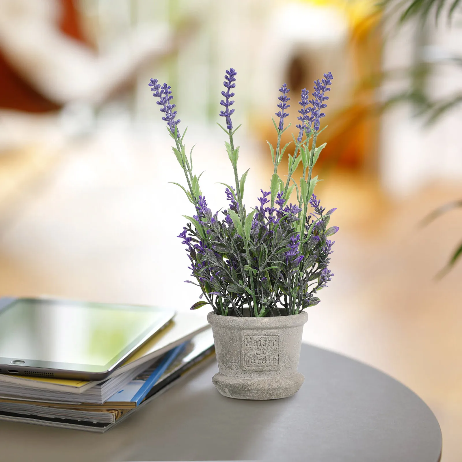 

Artificial Potted Lavender Purple High Simulation No Water Maintenance Home Office Decoration Faux Lavender Flower Plants