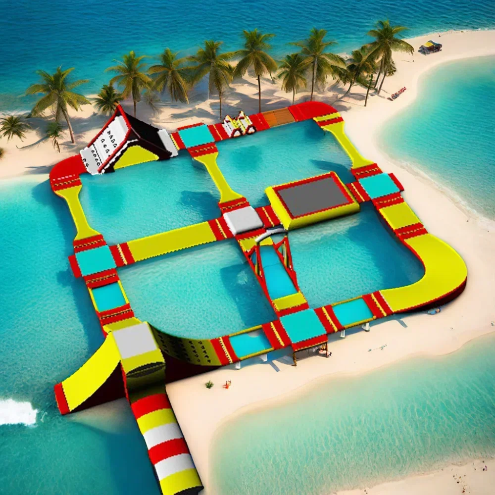 高品質な業務用大型ウォーターパーク設備、海に浮かぶアクアウォーターパーク、子供と大人向けのインフレータブル