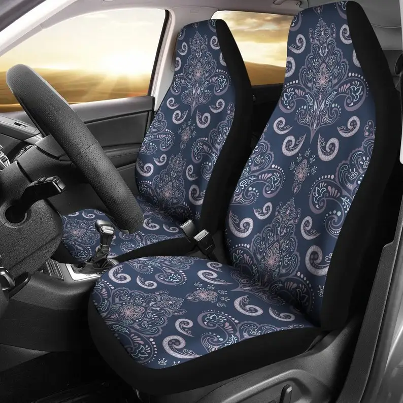 

Blue Elegant Classy Decor Car Seat Covers Pair, 2 Front Seat Covers, Car Seat Covers, Car Seat Protector, Car Accessory, Butterf