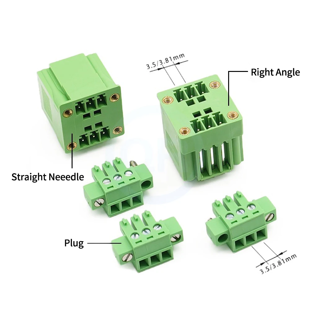 (5 Sets) 2EDGRHM 2EDGVHM + KM 3.5mm 3.81mm Double Layer with Flanged Retaining Lugs 15EDGRHM VHM Right Angle Straight Pin Header