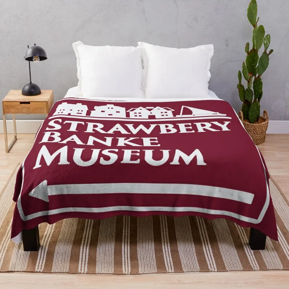 

Strawbery Banke Museum Sign Throw Blanket Warm Fluffy Shaggy Blankets