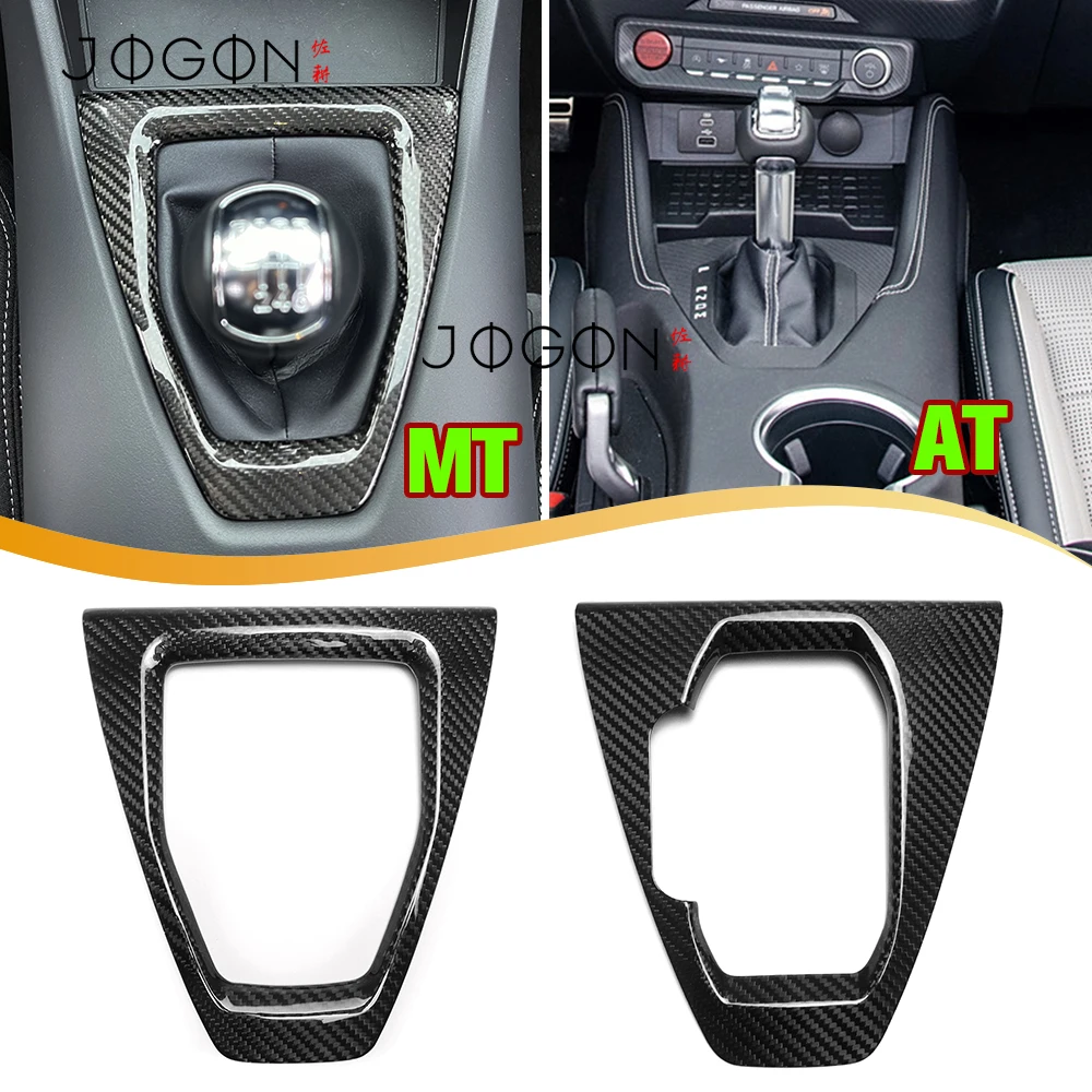 JOGON 100% Real Dry Carbon Fiber Gear Change Panel MT AT Transmission Cover For Ford Mustang S650 Coupe Convertible 2024 UP