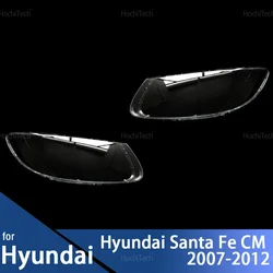 Car Front Headlight Lens Cover For Hyundai Santa Fe CM 2007 2008 2009 2010 2011 2012  Auto Shell Headlamp Lampshade transparent