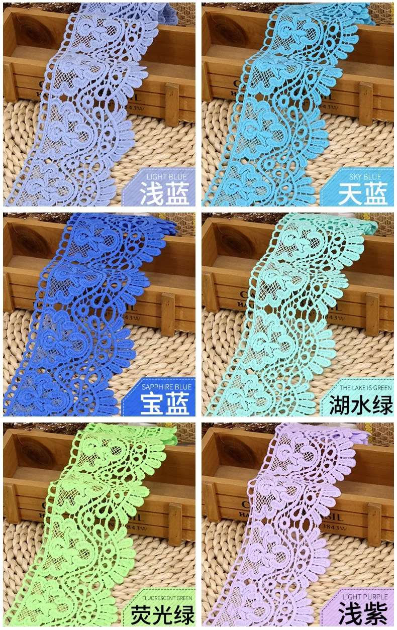 2 متر الجوف خارج الأزهار المطرزة شريطة من الدانتيل Apparel بها بنفسك الملابس الخياطة النسيج 10 سنتيمتر واسعة أسود أبيض الحرف اليدوية شريط الدانتيل