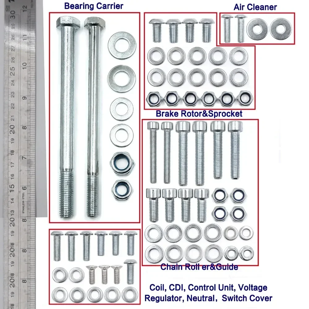Motorcycle Fender Bolts & Clips Set of  ATV 632 Piece Bolt Kit Fastener for ALL Yamaha Banshee 1987-2006