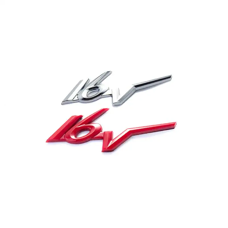 3D 16V Logo Chrome Car sticker strong Adhesive Emblem Badge For Citroen Peugeot Polo Honda Accord Crv Benz Audi Toyota Camry Cor