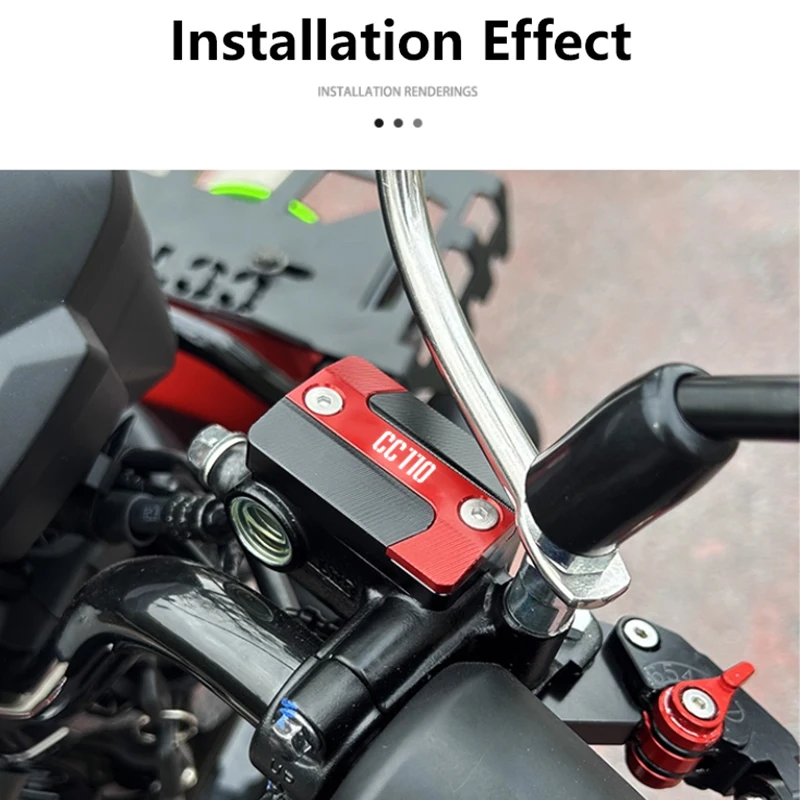 2025 جديد لهوندا الصليب شبل CC110 CC 110 دراجة نارية Accessoriea CNC الألومنيوم الجبهة الخلفية الفرامل خزان غطاء مع شعار cc110 #4