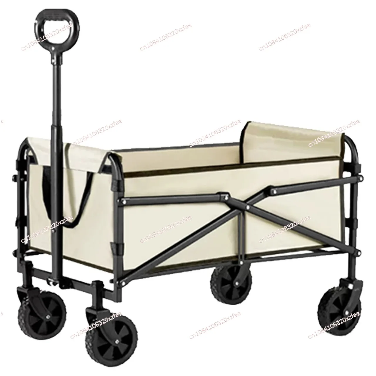 Grocery Cart Large Capacity Heavy Duty Portable Folding Wagon Cart Beach Wagon with Big Wheels for Sand, Collapsible Wagon