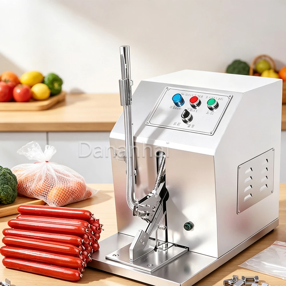 Fully Automatic Induction Electric Sausage Sealing Machine, Foot Operated Fruit Net Bag Food Sealing Machine