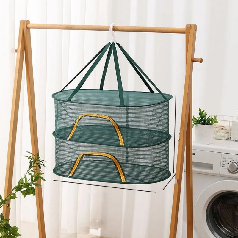 Three-Layer Drying Net Anti-Mosquito Drying Fish Net Strong And Durable Folding Food Drying Net for Vegetable Fruit Household