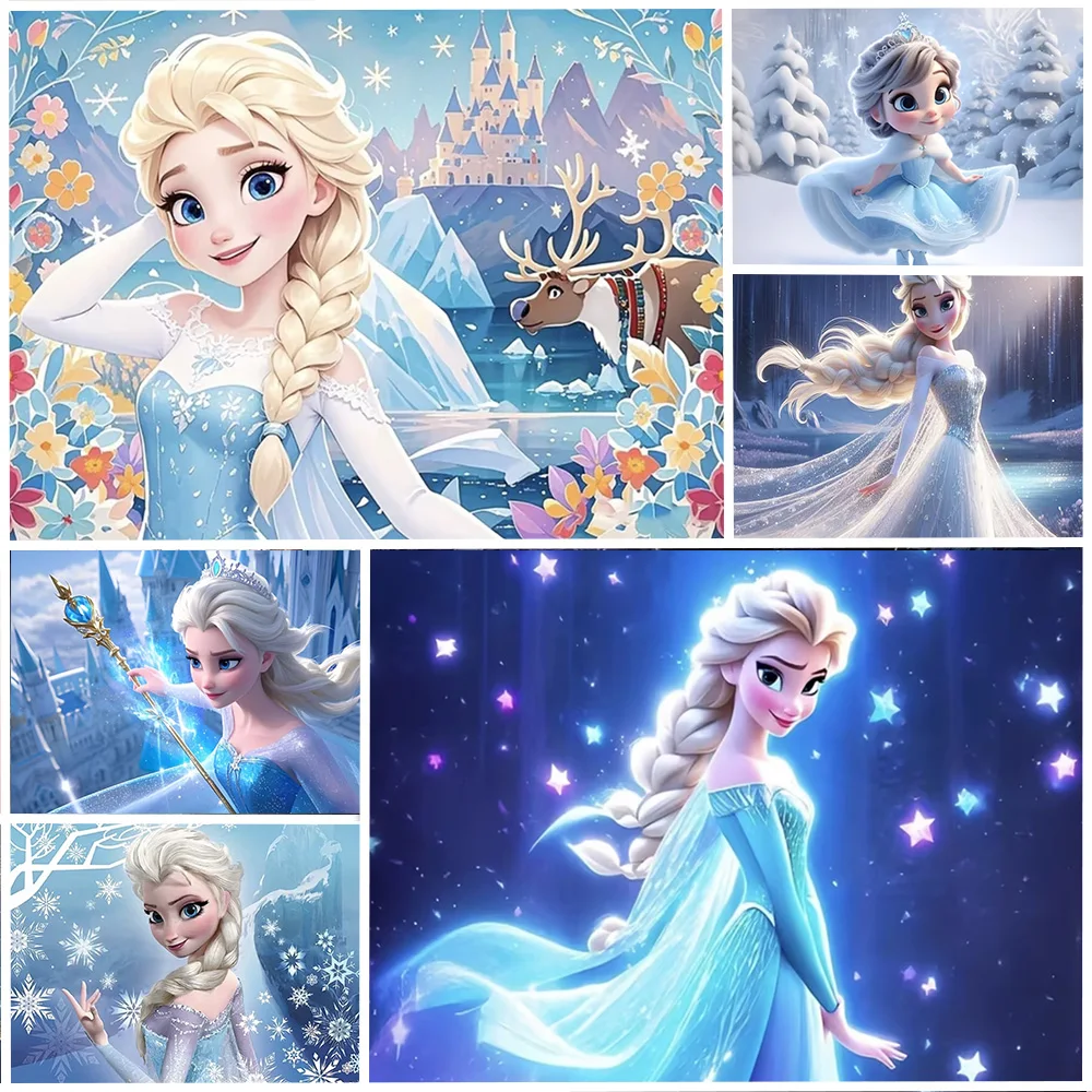 

Disney Frozen Anna Elsa Princess Girls Birthday Party Decoration Backdrop Baby Shower Background Supplies Photo Props Kid Gifts