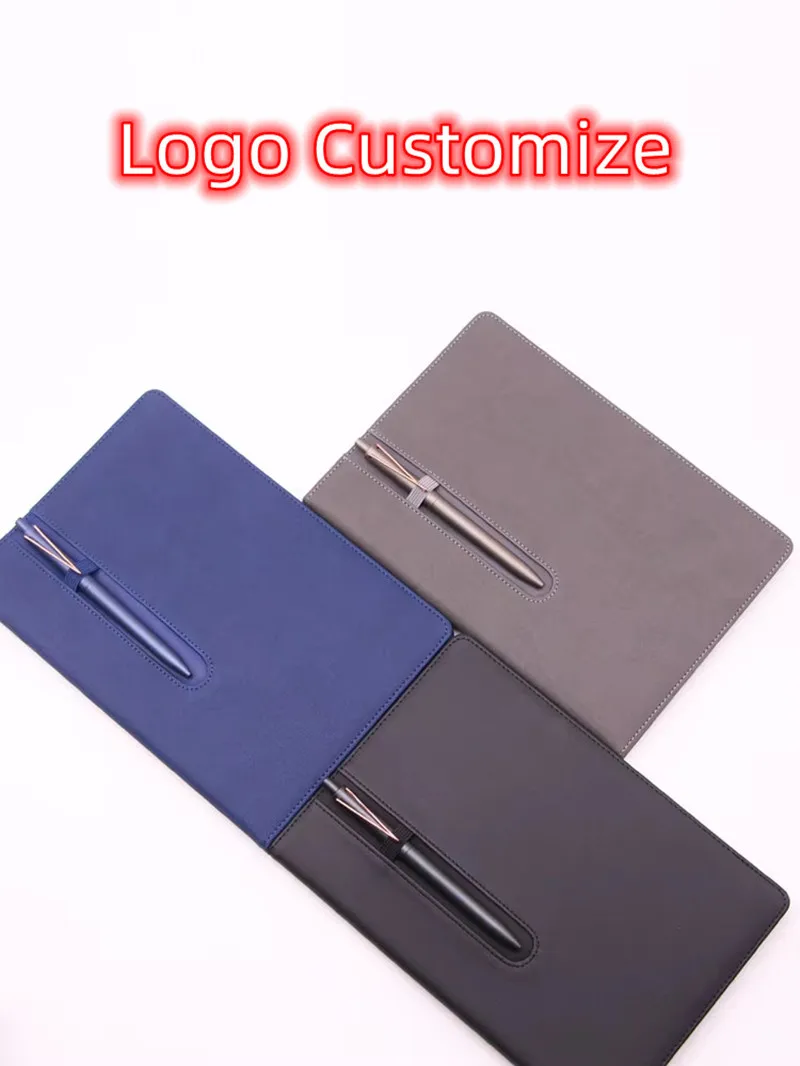 Personalize Name Logo B5 Notebook Hard Cover Writing Pads Binder Large Diary Business Planner with Gift Box Pen