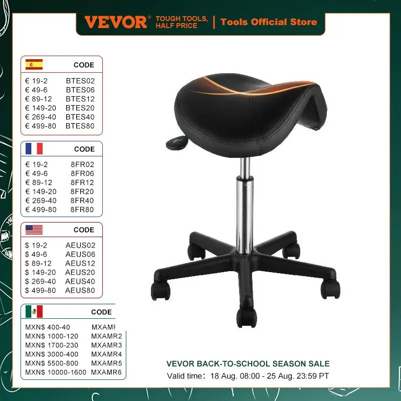 Round Office VEVOR Swivel Height Bar 5 Ergonomic Stool Stool