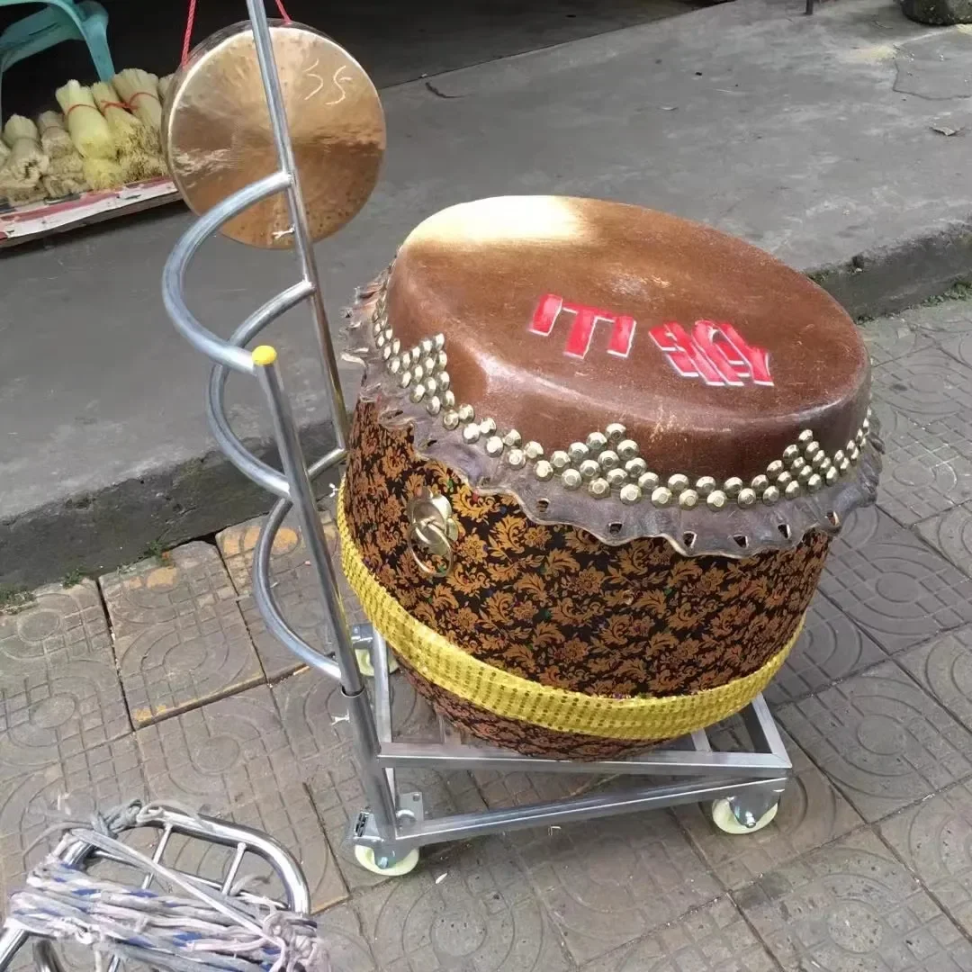 Drum and Gong Stands Drum Carts with Wheels Portable Gong Stand Lion Dance