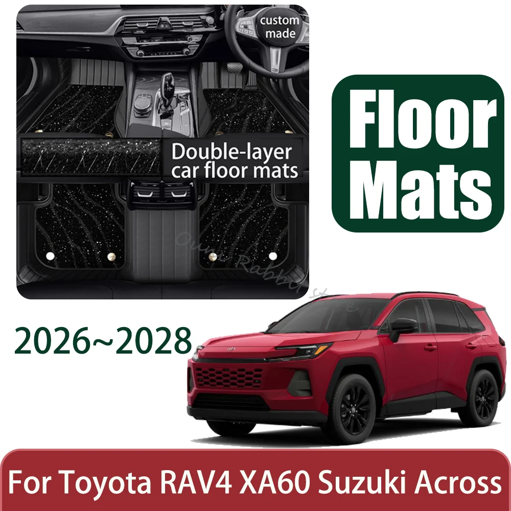 For Toyota RAV4 XA60 Suzuki Across 2026~2028 27 LHD RHD Car Leather Floor Mats Scratch Resistant Carpets Pad Interior Accessorie