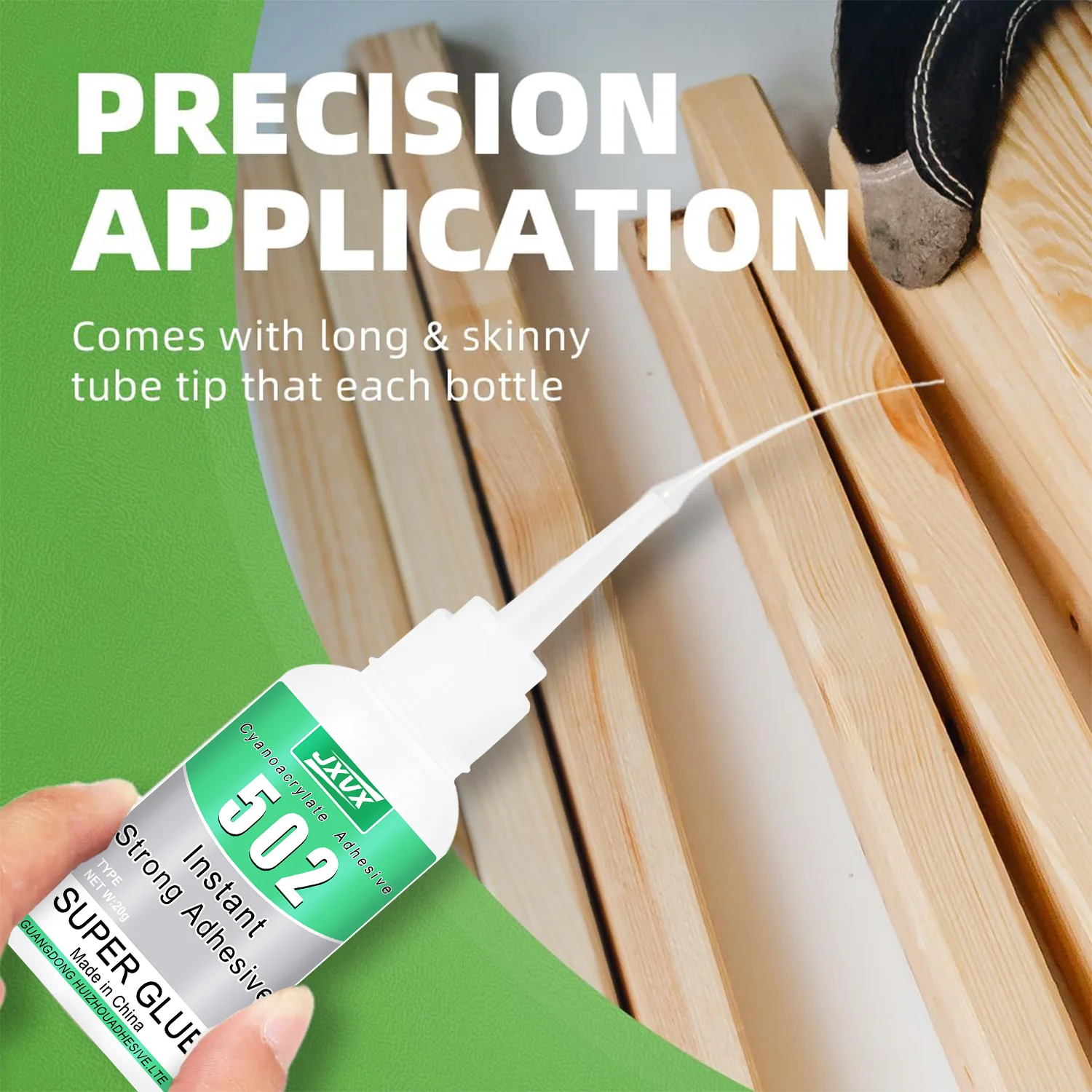Jxvx 1-5Pcs 502 Hydroacrylate Quick-Drying Instant Strength Adhesive Metal Wood Rubber Leather Adhesive Strength Liquid Glue Tool