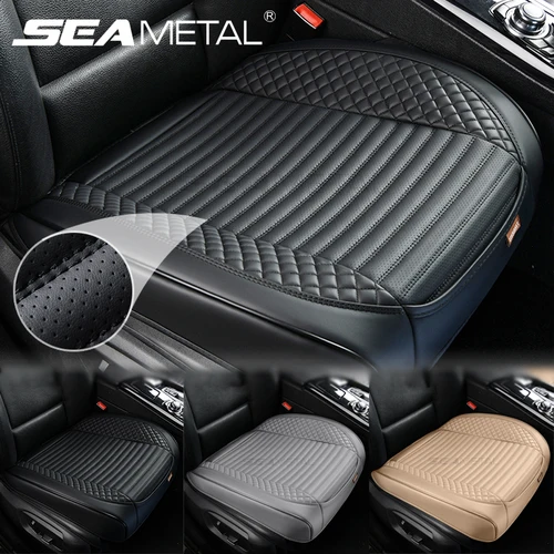 SEAMETAL-funda de asiento de coche completamente envuelta, cojín de asiento delantero de coche de PU con agujero transpirable, funda protectora Universal antideslizante para silla de coche