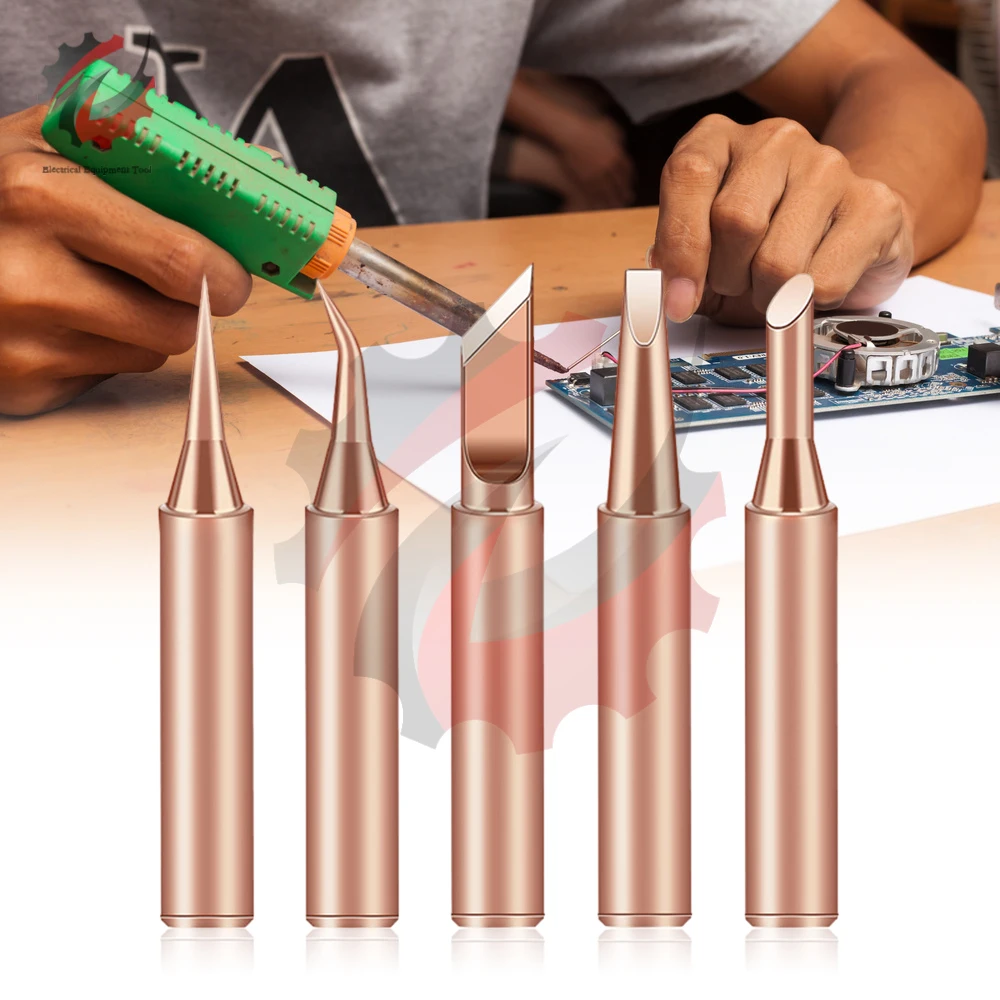 5PCS Soldering Iron Head Set Welding Tips Replacement For 936 Welding Stations 900M-T-I 900M-T-IS 900M-T-K 900M-T-2.4D 900M-T-3C