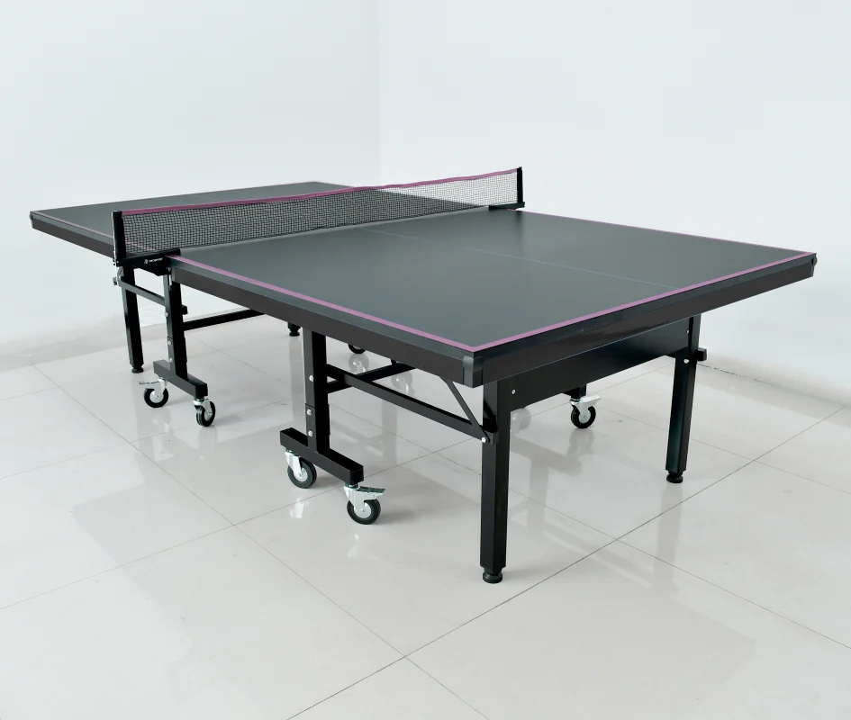 

Factory Direct Supply 25mm Indoor Black Pingpong Table Tennis Tables With Pink Line New