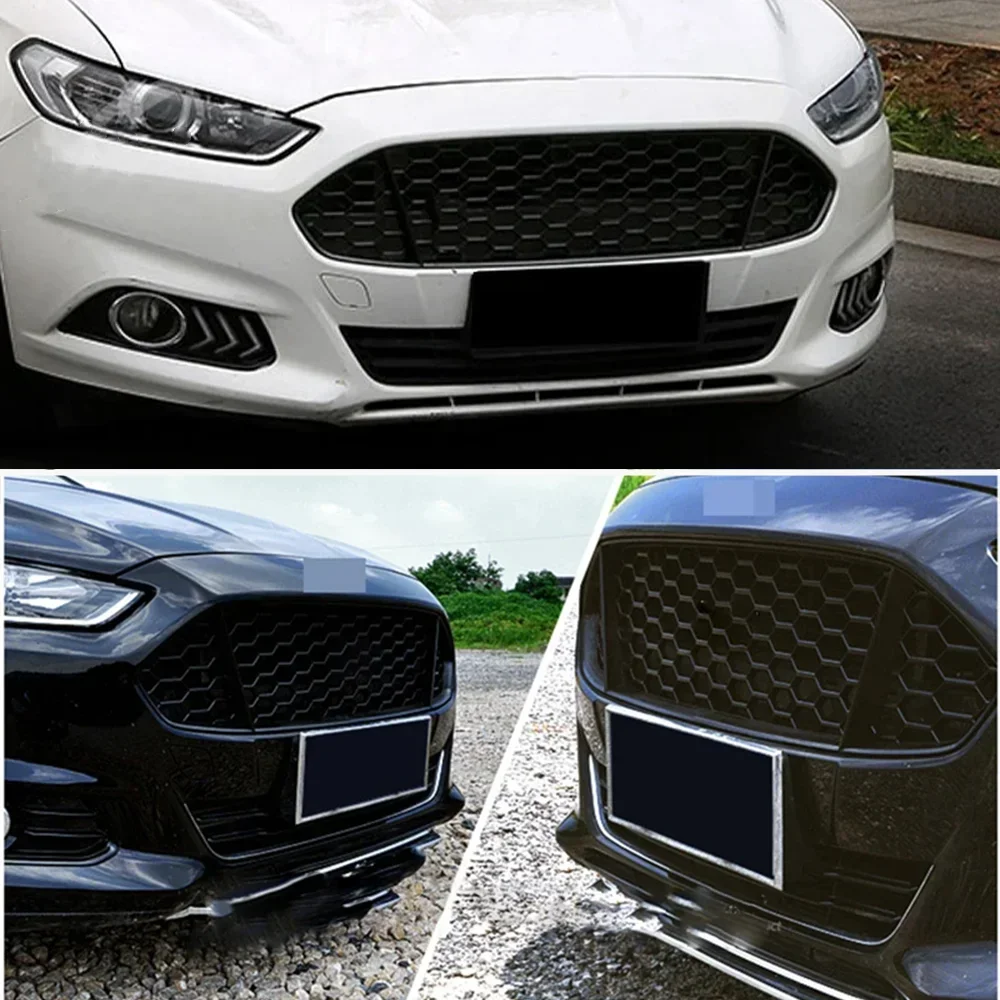 Front Bumper Middle Hood Radiator Grill Tuning for Ford Fusion / Mondeo 2013 2014 2015 2016 Racing Grills Mesh Cars Accessories