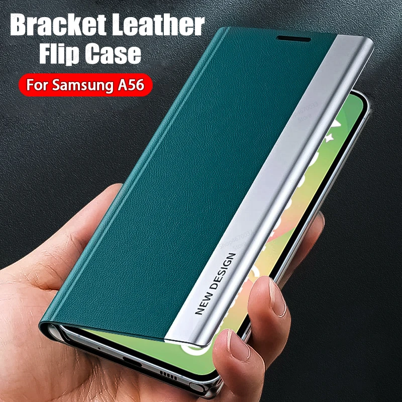 Funda de cuero con revestimiento de tapa para Samsung A56 A36 A26 A55 A54 A15 A25 A35 A34 A24 A13 A53 A52 A32 accesorios de teléfono con cubierta a prueba de golpes
