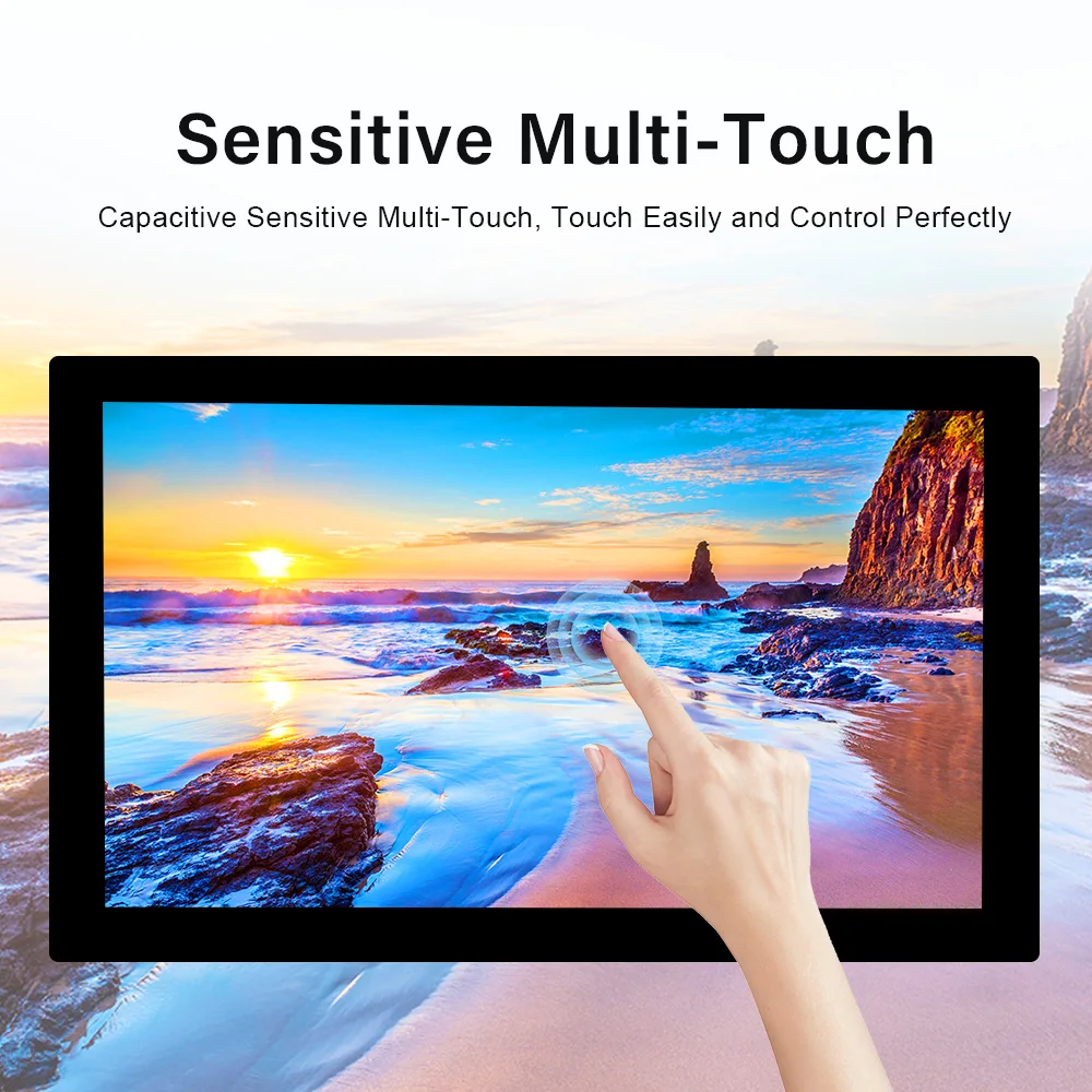 LESOWN 19 Inch Large Touch Display 1440x900 LCD Monitor Interactive Panel POS Kiosk Machine Control Screen HDTV VGA