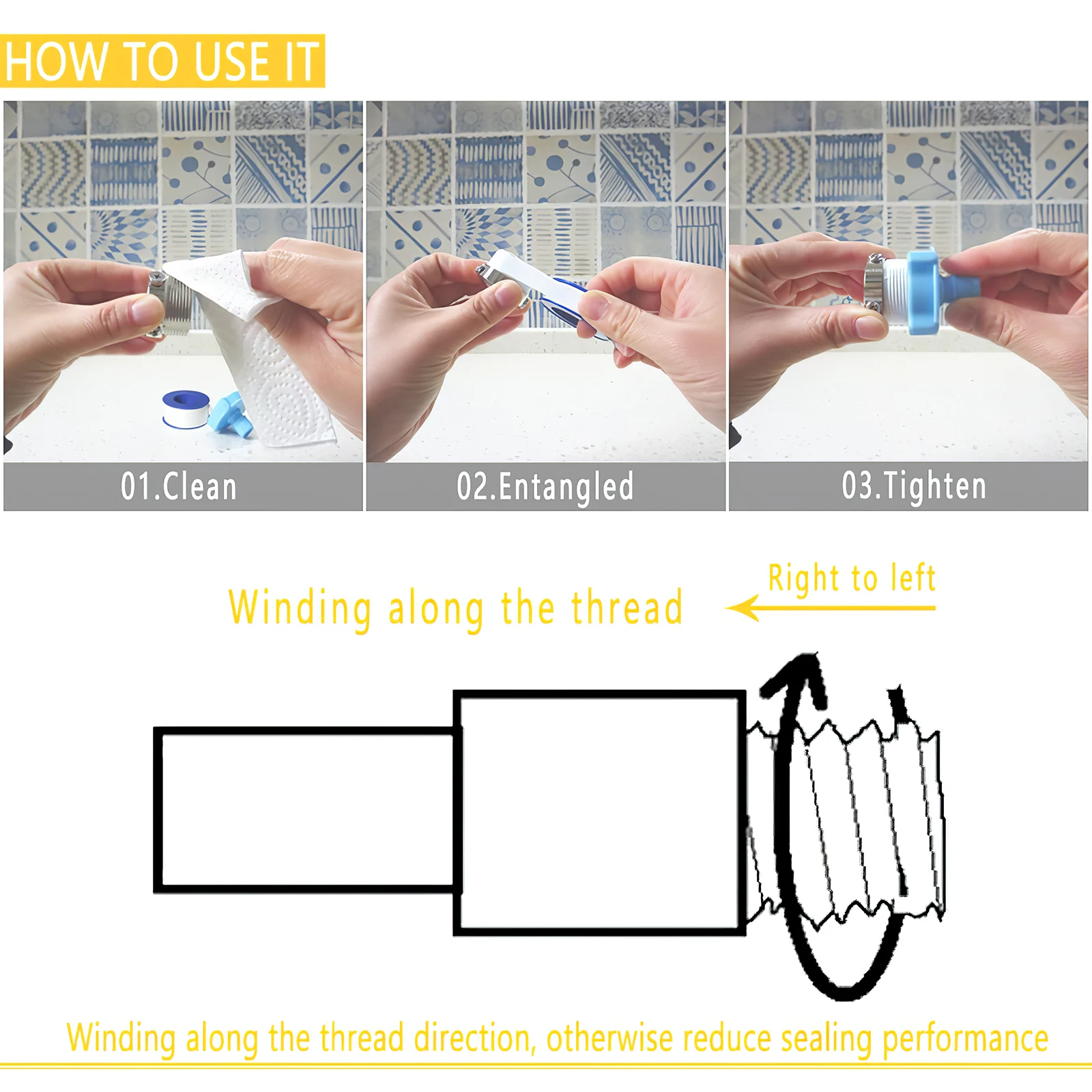 

20pcs PTFE Ptfe Tape Sealing Pipe Gas Tube Plumbers Duct Seal Clear Plumbing Hose Threaded Male Connector Screw